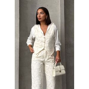 Chaleco Vaquero Bordado para Mujer TOPSHOW - Chaqueta sin Mangas Elegante 100% Algodón para Uso Casual, Venta al Por Mayor Disponible - Product Image 2