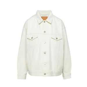 Vestes en jean pour femmes à la mode à manches longues chemise boutonnée veste Jean Shacket avec poche veste de travail occidentale - Product Image 1