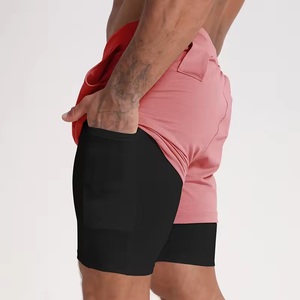Custom <b>Label</b> 2 in 1 100% Cotton Eco-Friendly Breathable Quick Dry Gym and Workout Shorts for Men Wholesale - Product Image 5