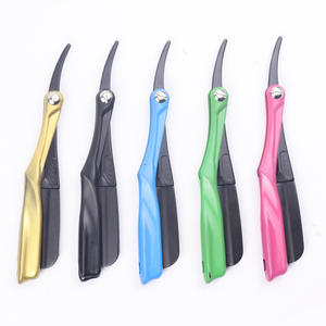 Cuchillo de afeitar plegable de acero inoxidable, herramienta de depilación de estilo antiguo Vintage con mango de madera, maquinilla de afeitar de peluquero desechable - Product Image 3