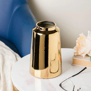 AK Brass <b>Small</b> Golden Trumpet Vase Metal Decorative Styles Side Table Decorative Vase For Home Decor - Product Image 3