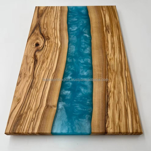 Tabla de cortar de madera de acacia de primera calidad grande con diseño de resina epoxi para carne, verduras, queso y bandeja para servir de Falak World Export - Product Image 1