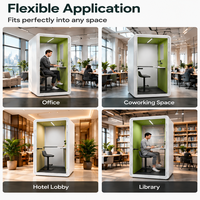 Cabine de bureau acoustique moderne pour une personne, insonorisée, avec bureau intégré, pour un espace de travail privé