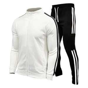 Chándal de manga larga con cremallera para otoño, chándal Multicolor para gimnasio, ropa deportiva de calle, chándal de 2 piezas para hombre - Product Image 3