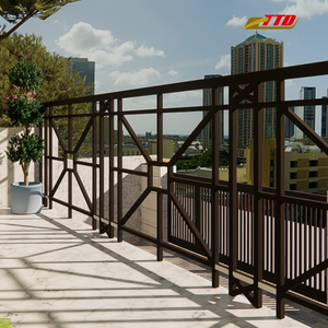 Conceptos modernos de balcón y dosel de balcón de vidrio de hierro forjado Diseños elegantes, seguros y personalizables para villas - Product Image 1