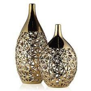 Pots et Vase en métal coulé en étain couleur dorée ombre métal attrayant Vase à fleurs jardin table et pièce maîtresse décor fournitures - Product Image 6