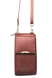 Bolso cruzado de cuero hecho a mano personalizable de calidad premium genuina, bolsillo para teléfono móvil, billetera de calidad premium - Product Image 5