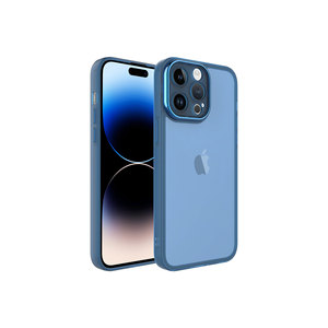 Coque arrière transparente en silicone Netzy anti-traces de doigts avec protection caméra pour iPhone 14 Pro Max, étui de téléphone portable bleu pour Plus - Product Image 1