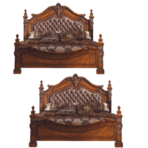 Ensemble de lit en bois de teck au prix de gros Lit de luxe antique pour chambre à coucher Mobilier de maison Lit King Size exporté vers l'Europe - Product Image 2