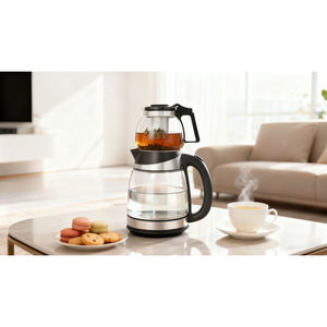 Hervidor Eléctrico de Vidrio Borosilicato, Acero Inoxidable 304, 1500W, 220V, Base Giratoria 360° con Función de Mantener Caliente, Hervidor de Agua Caliente Colorido - Product Image 6