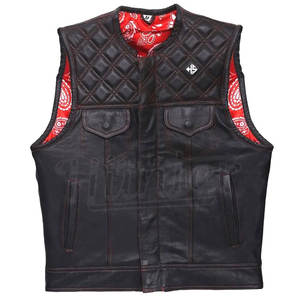 เสื้อกั๊กมอเตอร์ไซค์ผ้าระบายอากาศสำหรับผู้ชาย เสื้อกั๊กมอเตอร์ไซค์หนังคุณภาพดี เสื้อกั๊กมอเตอร์ไซค์หนังสำหรับผู้ชาย - Product Image 1