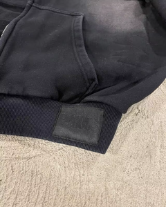 Sweat à capuche brodé personnalisé pour hommes 100% coton Sweat à capuche zippé Streetwear Zip-up Sun faded Oversized for Puff Print Zipper Hoodies - Product Image 6