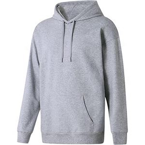 2024Men's Loose Fit Heavy Weight Casual Street Wear Pullover Hoodies Plain Blank Heather <b>Grey</b> <b>Men</b> Loose Fit Front Pocket Hoodies - Product Image 1