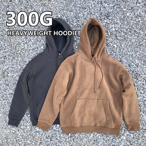 Haute qualité hommes gris foncé/marron couleur unie grande taille rétro Street Style sweat à capuche veste coupe ample haut 2025 - Product Image 1