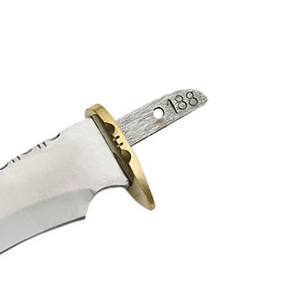 Cuchillo de caza de cuero marrón hecho a mano con hoja en blanco de acero inoxidable, grado DIY, características personalizables OEM, columna vertebral de trabajo de archivo - Product Image 2