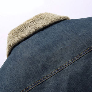 2025 invierno hombres Formal frente Logo polar grueso chaquetas de mezclilla a prueba de viento con capucha Streetwear abrigo al aire libre - Product Image 4