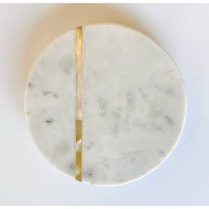 Sous-verres en marbre avec incrustation en laiton Sous-verres à motif de marbre Sous-verres en pierre absorbante chez Star Crafts India - Product Image 2
