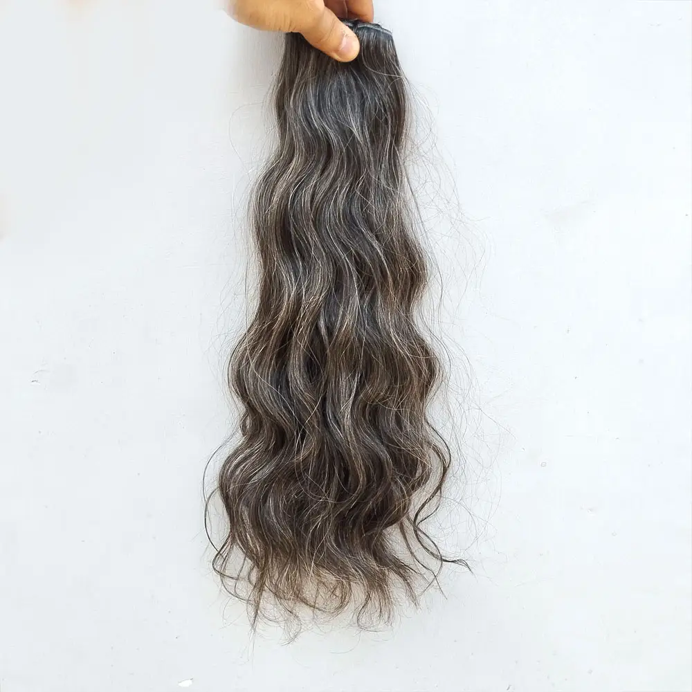 100% Raw Wavy and Straight Gray Hair Unprocessed Indian Gray Weft Bundles Highest Grade Raw Gray Indian Human Hair