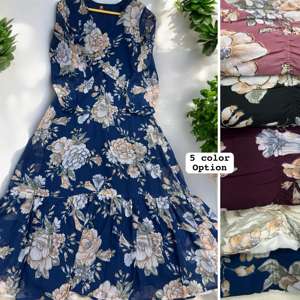 เดรสวันพีชลายดอกไม้สวยๆมีรายละเอียดที่ยอดเยี่ยมเหมาะสำหรับใส่ตอนกลางวันและตอนเย็น - Product Image 6