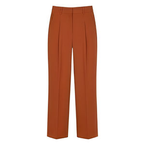 กางเกงขายาวผ้าแคนวาสทรงตรงเอวกลาง ผูกเชือก ระบายอากาศ แห้งเร็ว สำหรับผู้หญิง สไตล์ลำลอง ธุรกิจ ทำงาน ผ้าฝ้าย 100% - Product Image 4