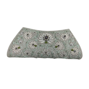 2025 dames femmes pochette sacs à main avec fermeture éclair haut mode avant Zari broderie Semi pierres précieuses perle chaîne perles décoration - Product Image 5