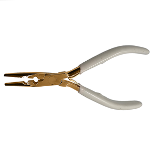 Pince à extension de cheveux professionnelle en acier inoxydable plaqué or de qualité supérieure avec poignées en caoutchouc pour usage commercial - Product Image 4