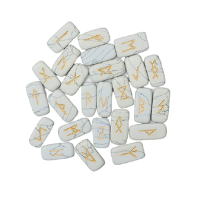 Wholesale Feng Shui Style Natural Howlite Cube Rune <b>Set</b> Carved <b>Crystal</b> Gemstone Mineral Stones for Healing - Product Image 6