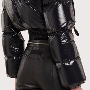 กางเกงหนังผู้หญิงผิวเรียบเนียนสำหรับใส่ลำลองทุกวัน กางเกงหนังเทียมเนื้อนุ่มสำหรับผู้หญิงที่สวมใส่สบาย - Product Image 6