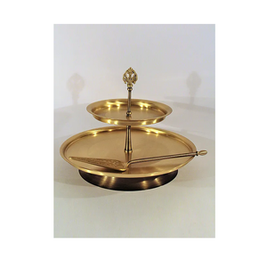 ชุดขาตั้งเค้กของหวานทองเหลืองสำหรับวางบนโต๊ะสำหรับวางขนมหวานเค้กขนมหวานแบบเรียบง่ายและใช้ทำด้วยมือ - Product Image 2