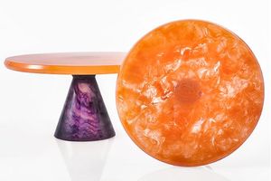 แม่พิมพ์ถาดวางเค้กเรซิ่นอีพ็อกซี่ ทรงกลม พร้อมอุปกรณ์โลหะสำหรับเสิร์ฟเค้กและของหวาน - Product Image 3