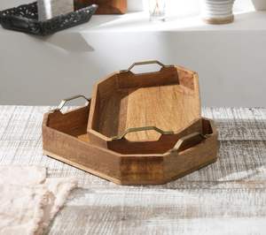 Plateau de service en bois contemporain pour les collations et les bonbons, conçu avec soin pour une utilisation pratique en cuisine et pour les repas quotidiens - Product Image 6