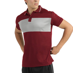 Polo Rojo y Gris para Hombre, Manga Corta, Ropa Deportiva Informal, Elegante, Cómodo, Tejido Transpirable de Alta Calidad, Prenda Superior de Moda - Product Image 1