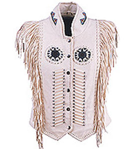 HMB-3621A dame en cuir véritable Biker veste Western-Style respirant coupe-vent coton gilet perles dentelle Sexy Crop longueur - Product Image 4