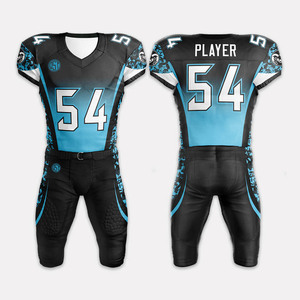 Kit de uniforme de fútbol americano con impresión por sublimación y número de nombre personalizado, ropa deportiva con receptor ancho, conjunto de pantalones cortos de talla grande - Product Image 3