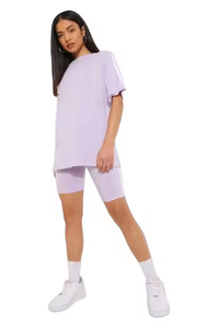 Conjunto de 2 piezas personalizado de fabricante para mujer, camiseta de manga corta con cuello redondo elástico, ropa de salón, conjunto de dos piezas - Product Image 5