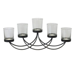 AK Brass Modern Nordic Decorative <b>Metal</b> <b>Black</b> Glass Tealight <b>Candle</b> <b>Holder</b> For Decorative Lighting Diwali Christmas - Product Image 6