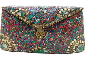 New Collection Luxury Women's Evening Handbag Sparkling Stone Pattern Metal Mosaic <b>Clutch</b> Purse Indian Manufacturer <b>Wedding</b> - Product Image 2