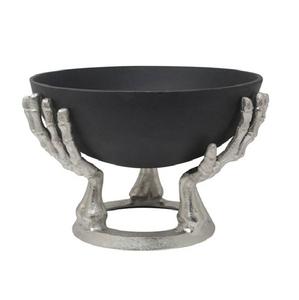 Bol de présentation en métal en forme de main de squelette gothique moderne, plat de service pour table de mariage, centre de table et décoration d'horreur, vente en gros. - Product Image 1