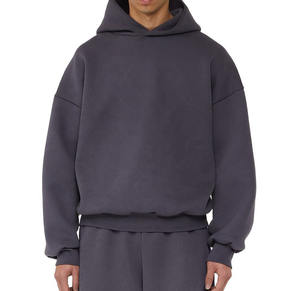 2025 Best Quality 500Gsm Heavyweight Cotton French Terry Boxy Cropped Heavy Cotton Fleece Winter Customized <b>Hoodies</b> <b>Mens</b> - Product Image 4