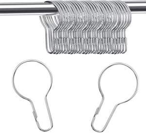 BYSON PS10319 Metal Shower <b>Curtain</b> <b>Hook</b> Stainless Steel Clip Holder Clasp Ring for Shower <b>Curtain</b> - Product Image 2