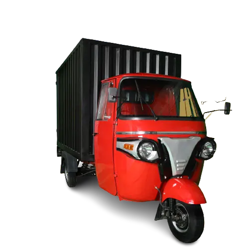 POWERFUL ELECTRIC THREE WHEELER CARGO TUK TUK WITH LITHIUM BATTERY IN CLOSED BODY CONFIGURATION