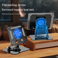 Support de tablette réglable en aluminium avec ventilateur de refroidissement, support de bureau portable pour tablette et PC, stabilité accrue