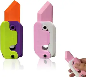 Jouet couteau Fidget à impression 3D, couteau jouet carotte, jouets Fidget en plastique Jouets sensoriels Jouet anti-stress et anxiété