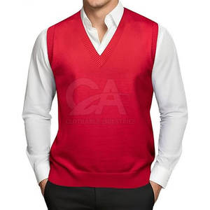 V-Neck Ribbed Knit <b>Vest</b> <b>Men</b> Sleeveless Pullover <b>Sweater</b> Bulk <b>Men</b> Sleeveless <b>Sweaters</b> Customized - Product Image 1
