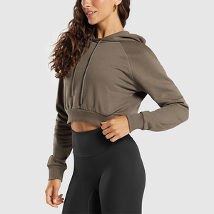 Pull à capuche en molleton pour femmes taille américaine personnalisée coton polyester mélangé Gym Fitness Yoga course à pied manches raglan hiver devant - Product Image 3
