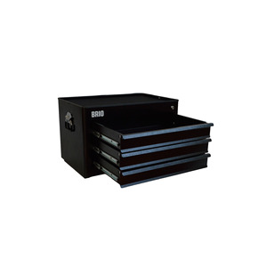 3-Drawer Mobile <b>Tool</b> <b>Cabinet</b> 209-Piece Fully Loaded Set Black Steel Industrial Workshop Storage - Product Image 1