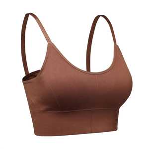 Sujetador deportivo de una pieza de secado rápido para mujer, cierre frontal de punto transpirable con logotipo de correas ajustables en la Copa para adultos - Product Image 1