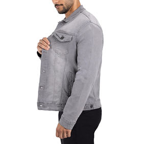 Chaqueta Vaquera Extra Grande con Lavado Vintage y Logotipo Personalizado del Fabricante para Hombre, Chaqueta Vaquera con Doble Lavado para Hombre - Product Image 5