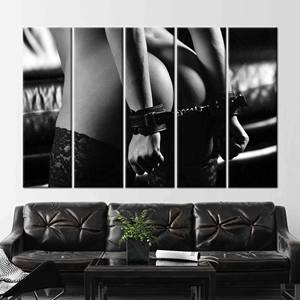 ภาพพิมพ์บนผ้าใบผู้หญิงสุดหรูหราและเย้ายวน - ศิลปะติดผนังสไตล์โมเดิร์นที่เรียบหรู,5P:Gallery Wrapped - Product Image 1