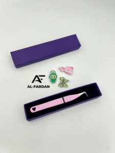 Nueva Colección Profesional de Pinzas para Pestañas de Última Tendencia, Pinza para Pestañas en Forma de Corazón de 90 Grados, Pinza para Pestañas con Logotipo Personalizado de Acero Inoxidable - Product Image 2